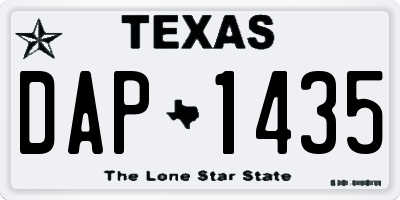 TX license plate DAP1435