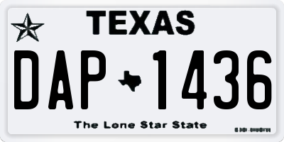 TX license plate DAP1436