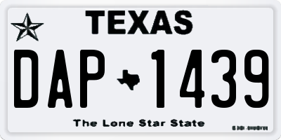 TX license plate DAP1439