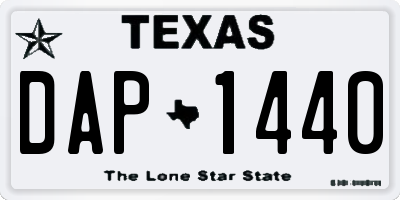 TX license plate DAP1440