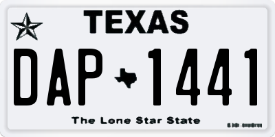 TX license plate DAP1441