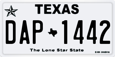TX license plate DAP1442