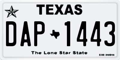 TX license plate DAP1443