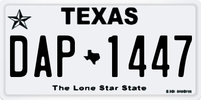 TX license plate DAP1447
