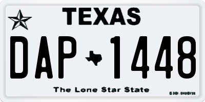 TX license plate DAP1448