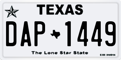 TX license plate DAP1449