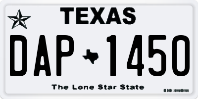 TX license plate DAP1450