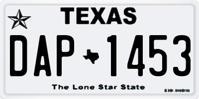 TX license plate DAP1453