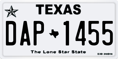TX license plate DAP1455