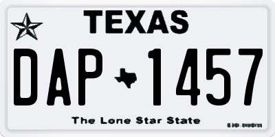 TX license plate DAP1457