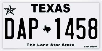 TX license plate DAP1458