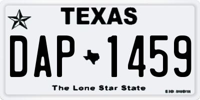 TX license plate DAP1459