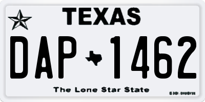 TX license plate DAP1462
