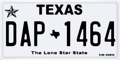 TX license plate DAP1464