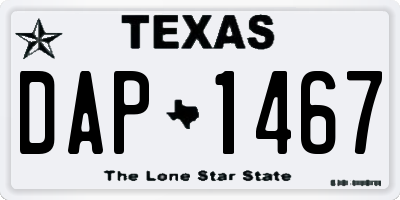 TX license plate DAP1467