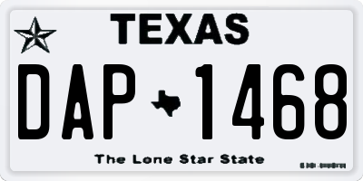 TX license plate DAP1468