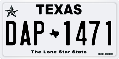 TX license plate DAP1471