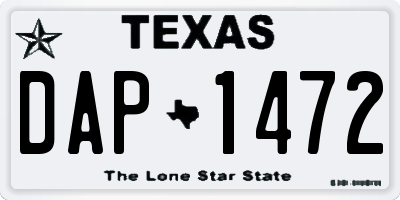 TX license plate DAP1472