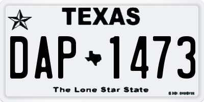 TX license plate DAP1473