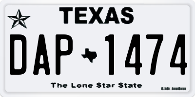 TX license plate DAP1474