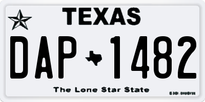 TX license plate DAP1482