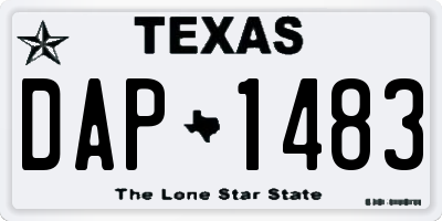 TX license plate DAP1483