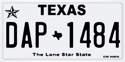 TX license plate DAP1484