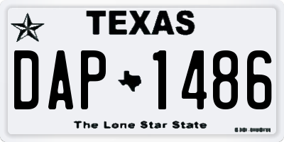 TX license plate DAP1486