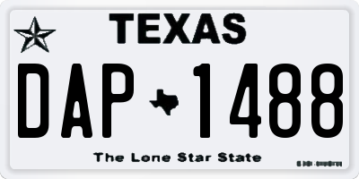 TX license plate DAP1488