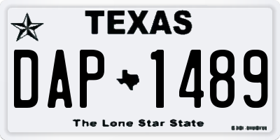 TX license plate DAP1489