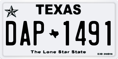 TX license plate DAP1491