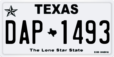 TX license plate DAP1493