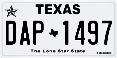 TX license plate DAP1497