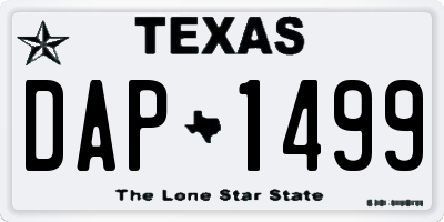 TX license plate DAP1499