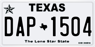 TX license plate DAP1504