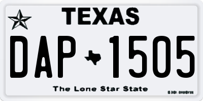 TX license plate DAP1505