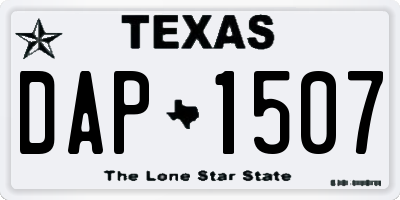 TX license plate DAP1507