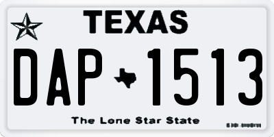 TX license plate DAP1513