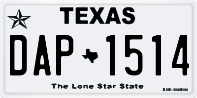 TX license plate DAP1514