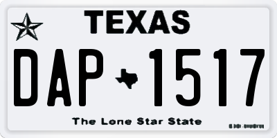 TX license plate DAP1517