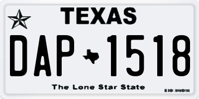 TX license plate DAP1518