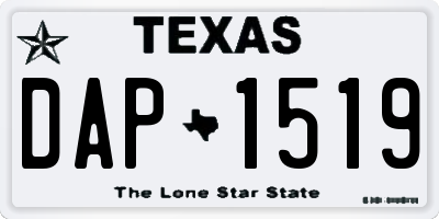 TX license plate DAP1519