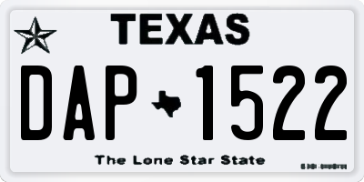 TX license plate DAP1522
