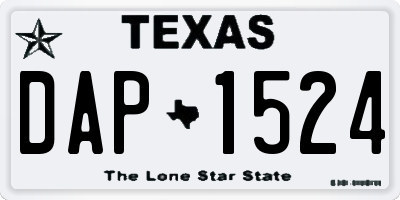 TX license plate DAP1524