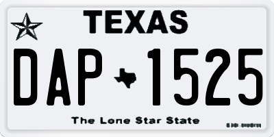 TX license plate DAP1525