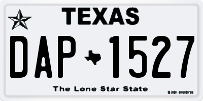 TX license plate DAP1527