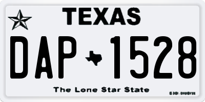 TX license plate DAP1528