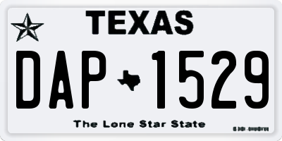 TX license plate DAP1529