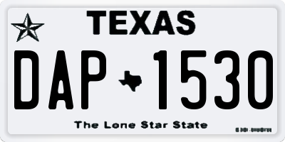 TX license plate DAP1530