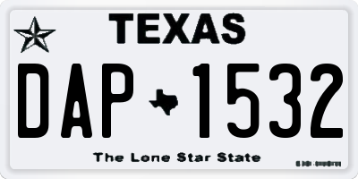 TX license plate DAP1532